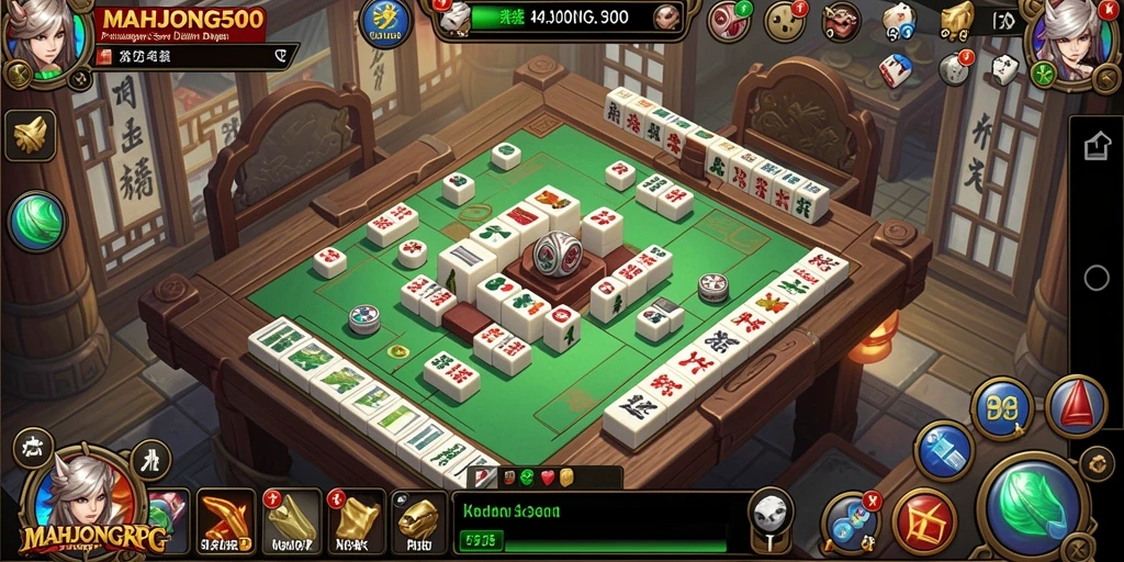 Tampilan menarik dari gameplay RPG di MAHJONG500