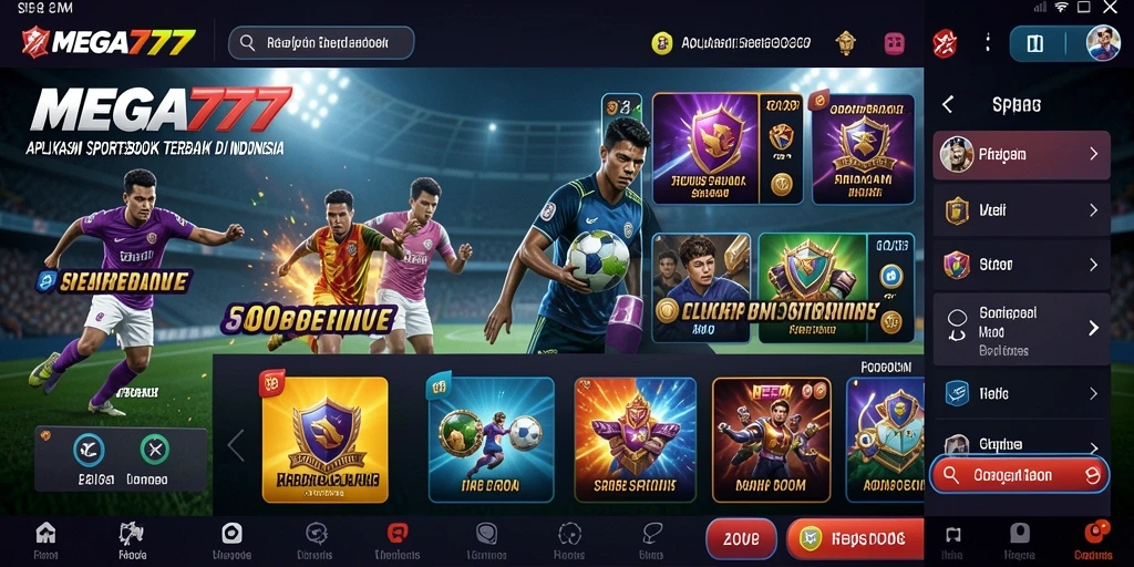 Tampilan gameplay MEGA777 yang menampilkan fitur taruhan olahraga.
