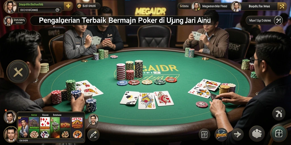 Screenshot gameplay MEGAIDR yang menampilkan suasana poker yang mendebarkan.