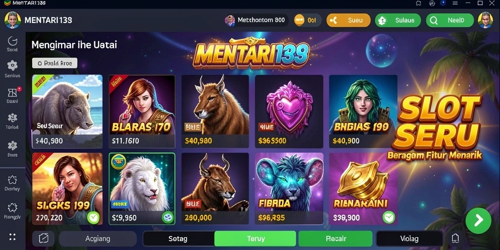 Tampilan gameplay seru MENTARI138 dengan fitur Slot yang menarik.