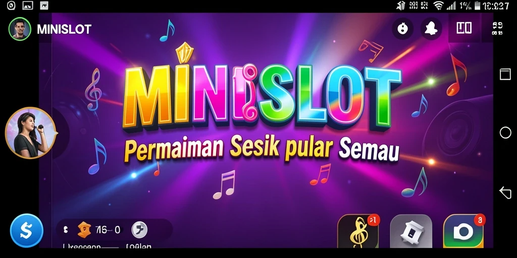 Tampilan gameplay MINISLOT dengan grafik musik yang menawan.