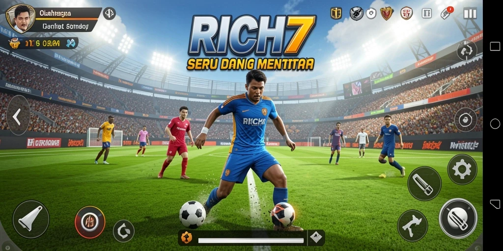 Screenshot gameplay RICH7 yang menampilkan aksi olahraga seru.