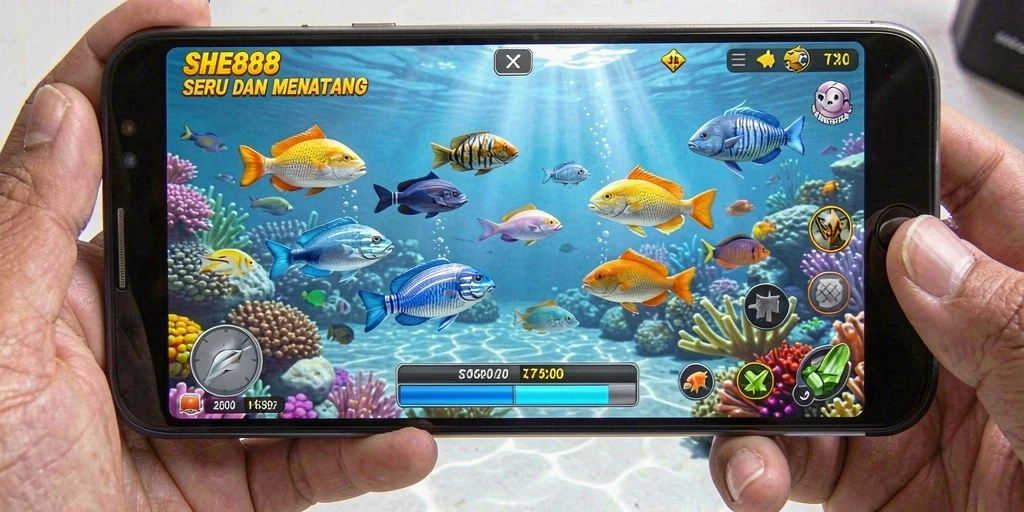 Gameplay menembak ikan yang seru dan interaktif.