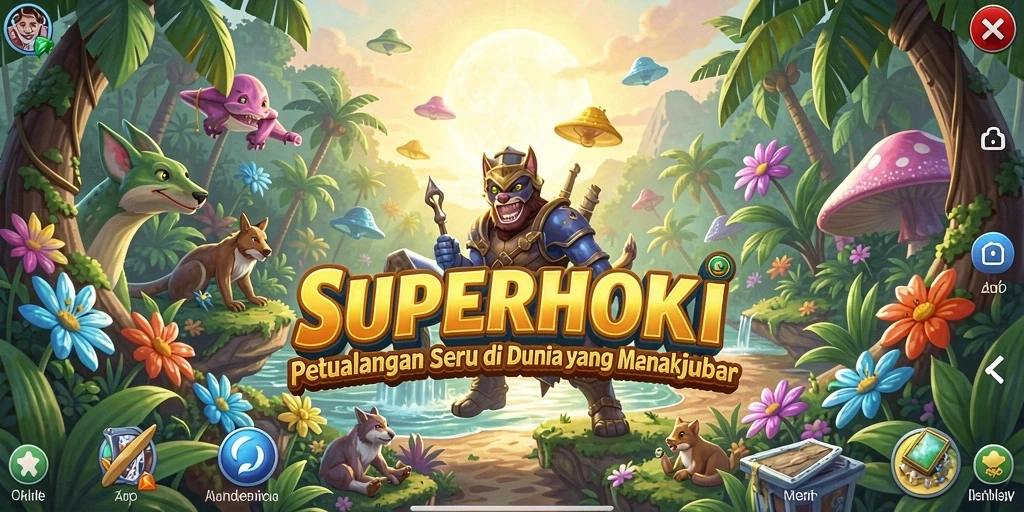 Tampilan gameplay seru dalam SUPERHOKI, penuh petualangan dan misteri.