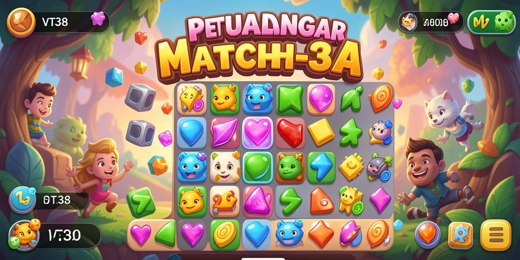 Tampilan menarik saat mencocokkan tiga item dalam VT38.