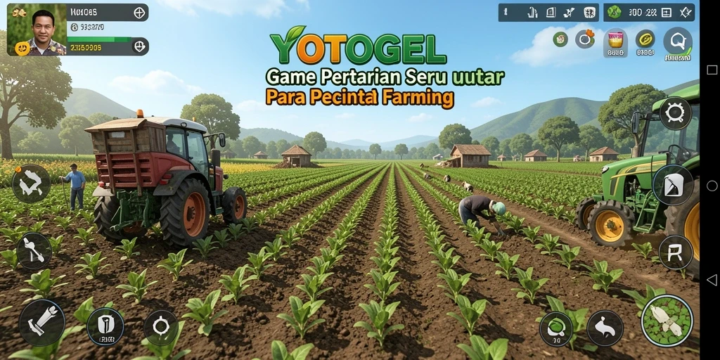 Screenshot YOTOGEL menampilkan kebun yang rimbun dan produktif.